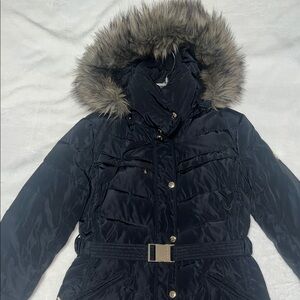 Michael Kors Black Puffer Jacket with Fur Hood Sz. S